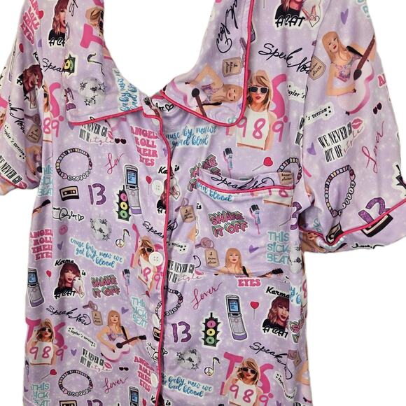 SWIFTIE Taylor Swift Eras Tour Buttery Soft Pajama TOP PINK Women’s Size MED - Picture 1 of 4